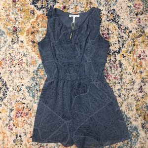 Blue Patterned Romper